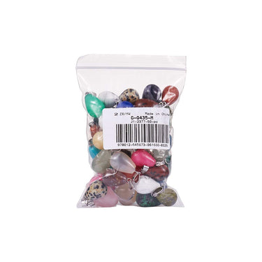 FASHEWELRY 50Pcs Water Drop Stone Pendants Teardrop Healing Crystal Quartz Chakra Gemstone Rock Charms Random Mixed for Necklace Jewelry Making Hole: 2x7mm 1-Mixed Color-Teardrop-Random*